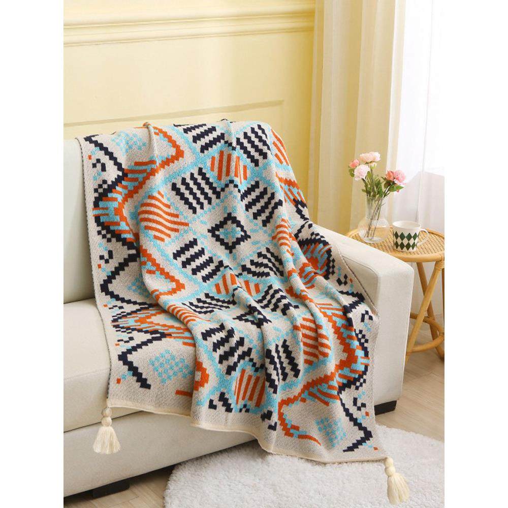 波西米亚北欧风针织毯办公室午睡毯沙发毯子单人披肩盖毯民宿毛毯,床上用品,休闲毯/毛毯/绒毯,淘宝优惠券,粉丝福利购,淘宝优惠卷