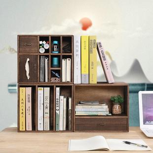 实木桌面上收纳盒办公画笔彩铅置物架学生小书架书柜书橱组合化妆