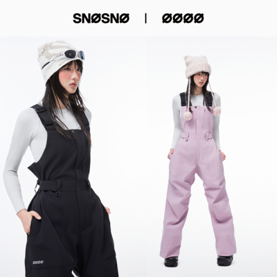 SNOSNO背带滑雪裤宽松直筒防水