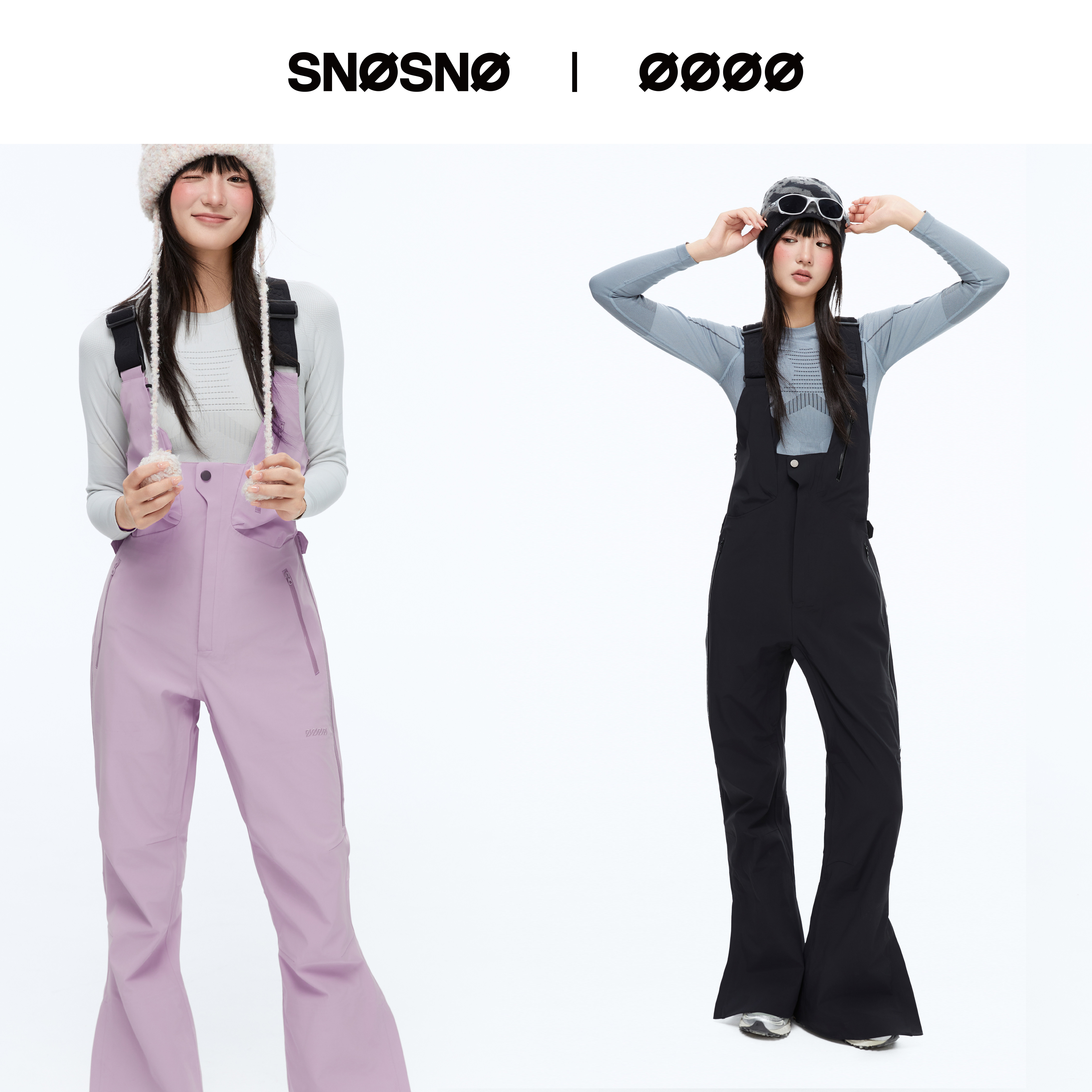 SNOSNO背带滑雪裤修身紧身防水