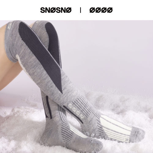 SNOSNO羊毛滑雪袜徒步袜100%压缩