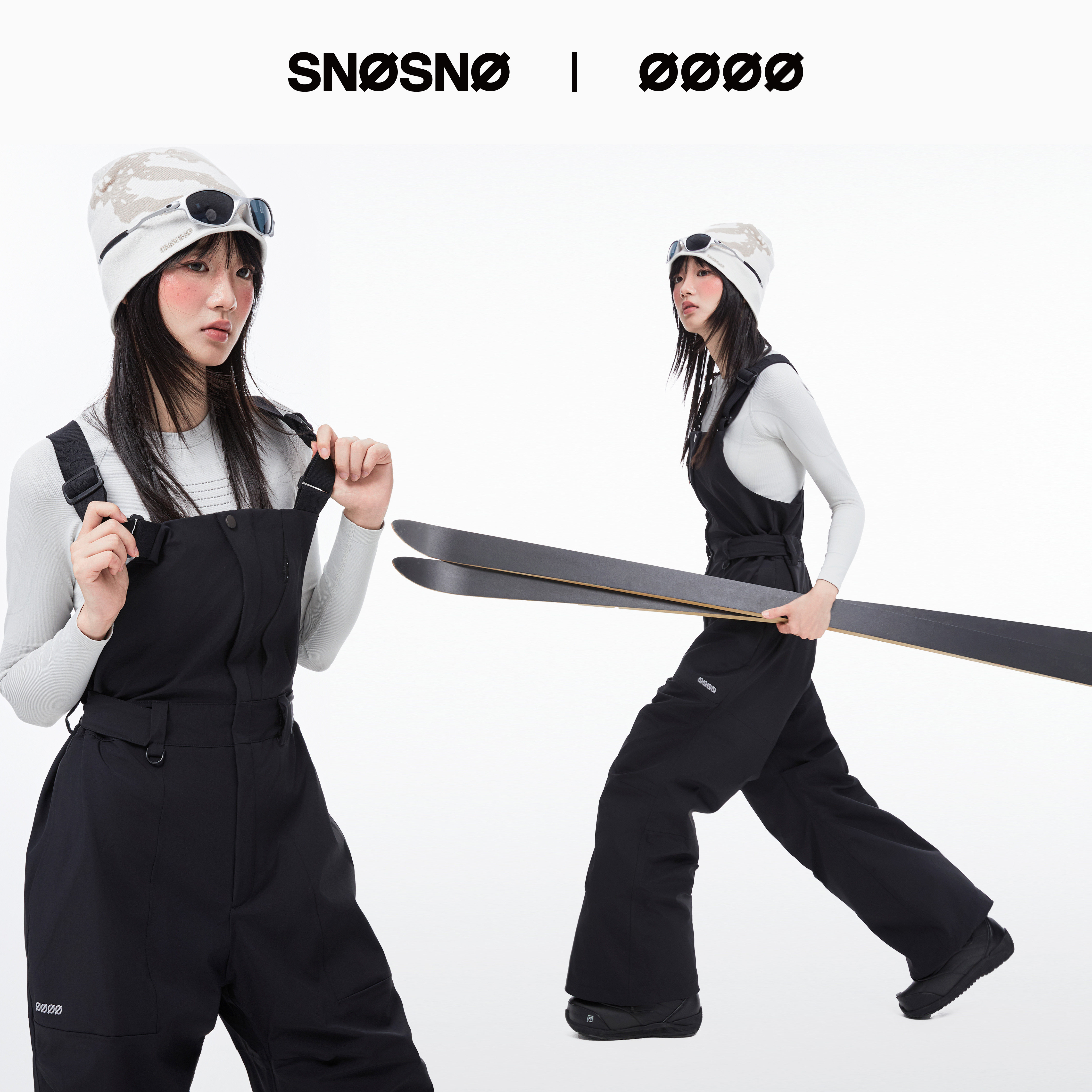 SNOSNO滑雪背带裤男女同款户外