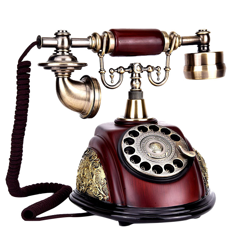 美式时尚创意电话机座机欧式仿古复古转盘家用固定电话无线插卡