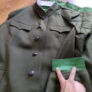 呢套装 中老年爸爸带肩眼肩袢中山服毛料55马裤 呢中山装 90年代马裤