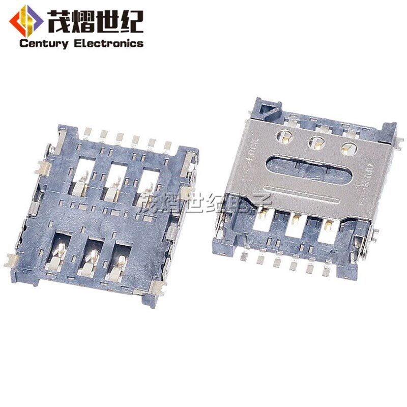 MINI插拔 Nano-SIM卡座6P 微卡卡座手机卡槽 翻盖式 Nano-SIM小卡