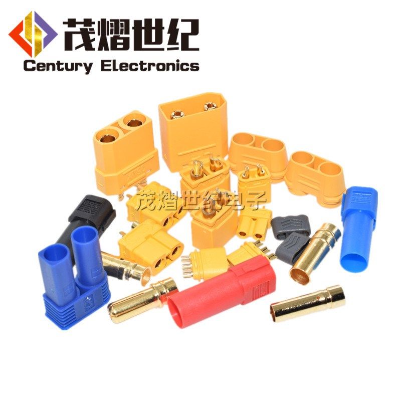 XT60PW 30DU 90 150公头母头接测试连接器镀金香蕉插头航模电调