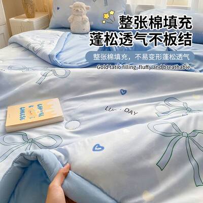 夏被水洗棉空调被家用薄被芯可机洗夏凉被小清新宿舍单人夏季被子