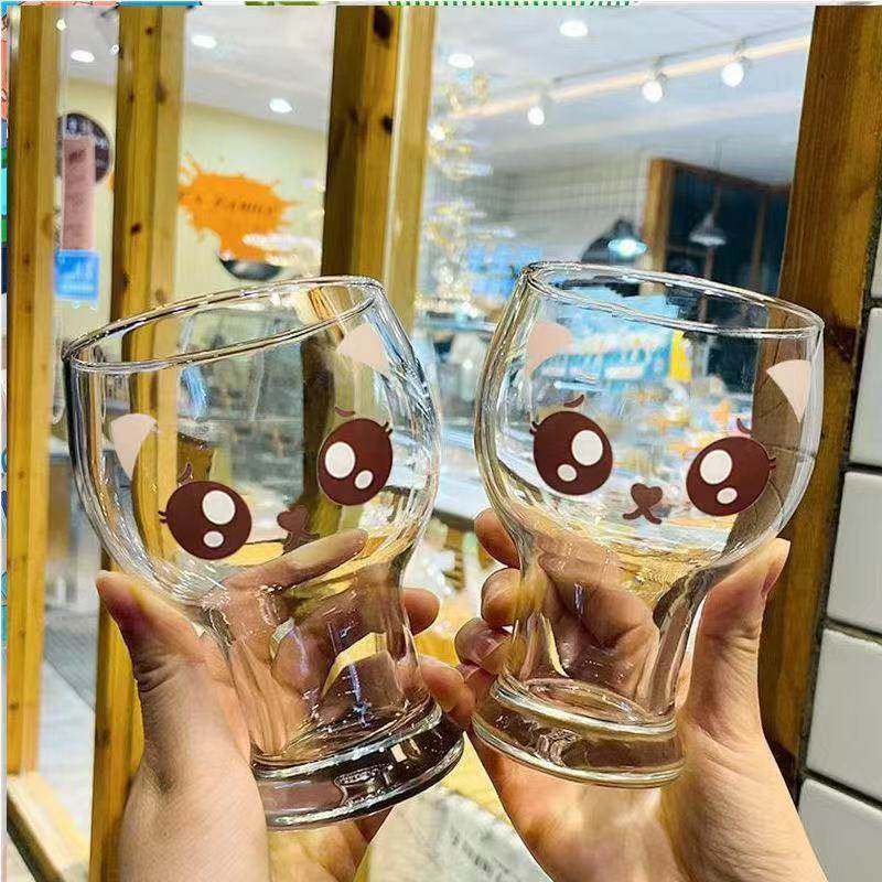 韩式ins网红玻璃杯水杯卡通可爱小熊果汁冷饮奶茶杯子家用啤酒杯,餐饮具,玻璃杯,淘宝优惠券,粉丝福利购,淘宝优惠卷