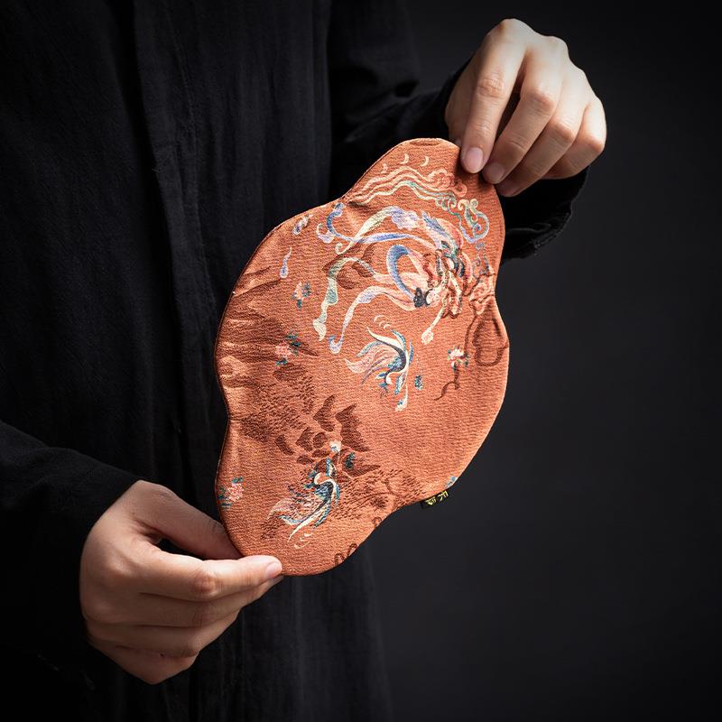 新中式香云纱茶席吸水垫子茶桌垫布茶垫茶杯垫干泡席防水茶台桌旗