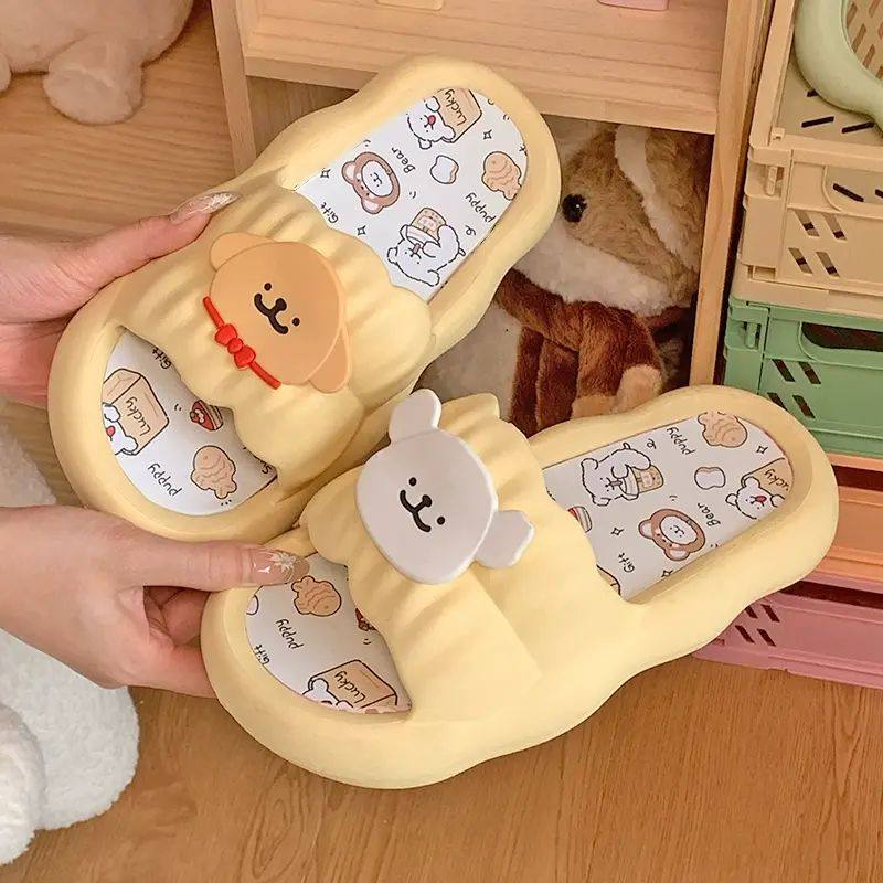 2025新款卡通线条小狗拖鞋女夏季外穿家居防滑室内厚底凉拖鞋假日,女鞋,一字拖,淘宝优惠券,粉丝福利购,淘宝优惠卷