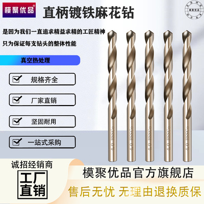 镀钛高速网麻花钻头电钻直柄转头普长金属不锈钢钻铁头0.5-20mm