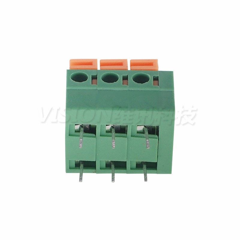 KF142R弹簧式PCB接线端子5.08MM 2/3/4/5/6/7/8P 可拼接 侧面接线