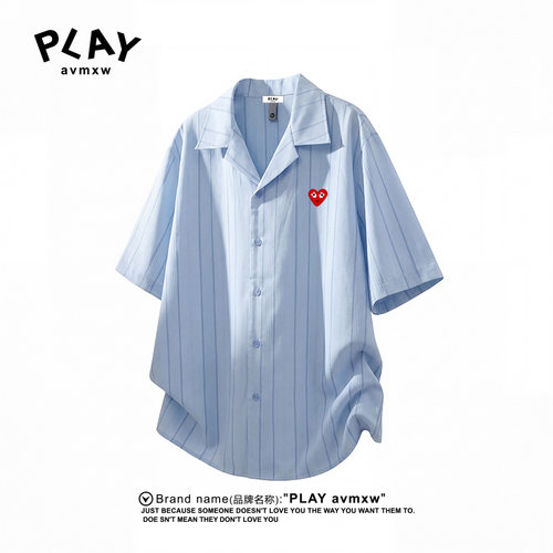 PLAYAVMXW夏季古巴领短袖衬衫
