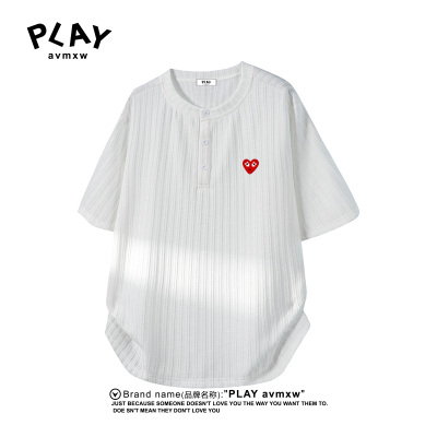 PLAYAVMXW亨利领简约宽松T恤男女