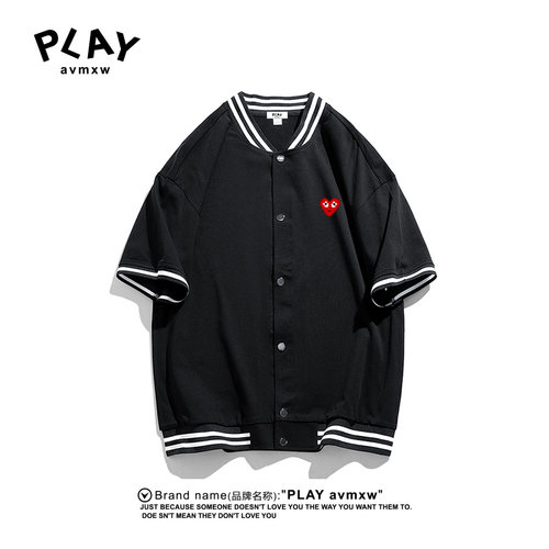 PLAYAVMXW美式条纹棒球衬衫情侣