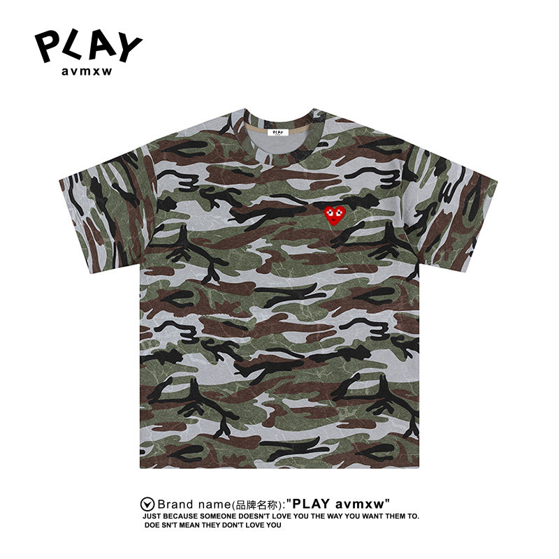 PLAYAVMXW休闲迷彩百搭宽松T恤