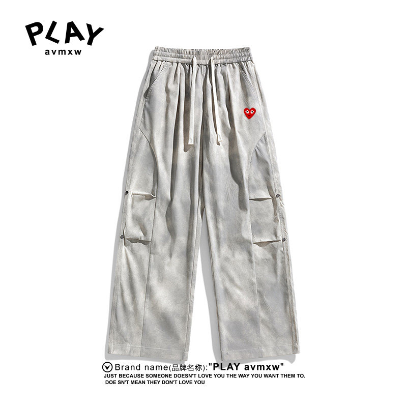 PLAYAVMXW潮牌松紧腰阔腿裤长裤
