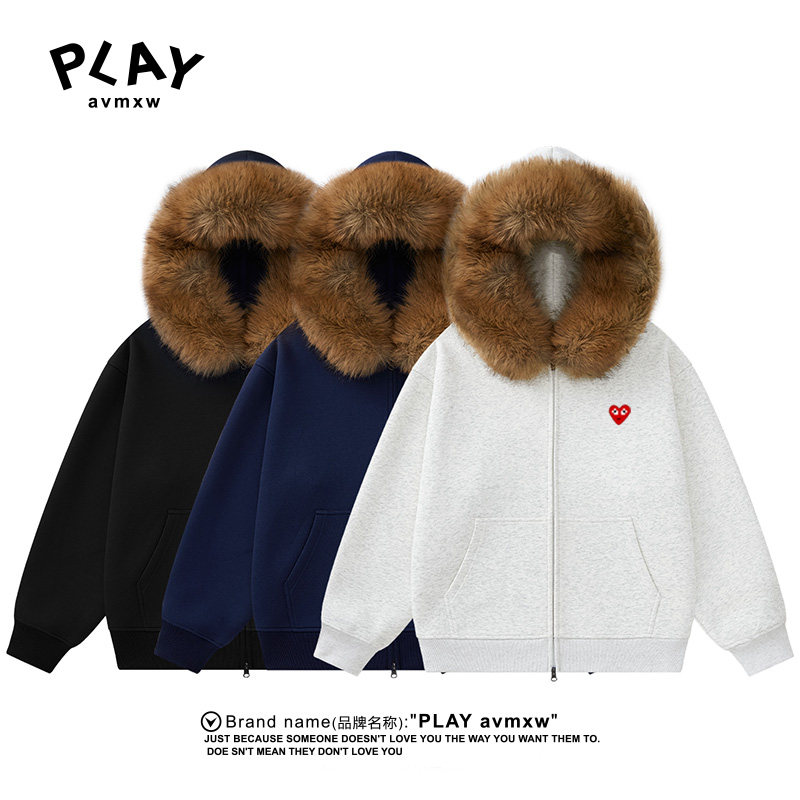 PLAYAVMXW美式情侣连帽开衫卫衣