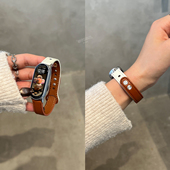 韩系女生编织高颜值系列专用十百搭秋冬 原装 双钉扣 适用适用小米手环9表带10腕带8NFC高级感小众陶瓷版