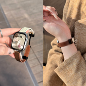 适用华为FIT4表带FIT3手表智能WatchFIT4拼色真皮折叠磁吸扣FIT4pro秋冬女款 荔枝纹磁吸扣 小众FIT2简约