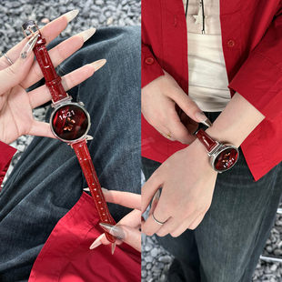 竹节纹 正品 适用华为GT6表带GT5手表新款 GT2秋冬41mm官方原装 高级感 watchgt4Pro智能真皮小众精致GT3女款