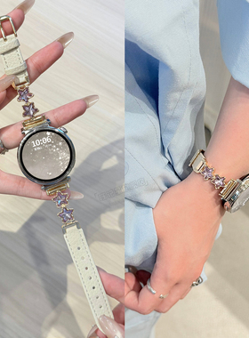 【气球星星】适用华为GT6表带手表GT5新款watchgt5智能女表watch4荔枝纹皮质GT4小众pro女GT3女款GT2秋冬创意