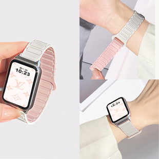 高级感小众 适用小米手环9Pro表带磁吸8pro手环腕带红米Watch6手表带RedmiWatch5硅胶代男女款 张婧仪同款