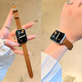 适用小米手环9pro表带8pro皮质腕带miumiu高颜值xiaomi小众女nfc通用智能运动红米watch6/5/4高级感秋冬替换