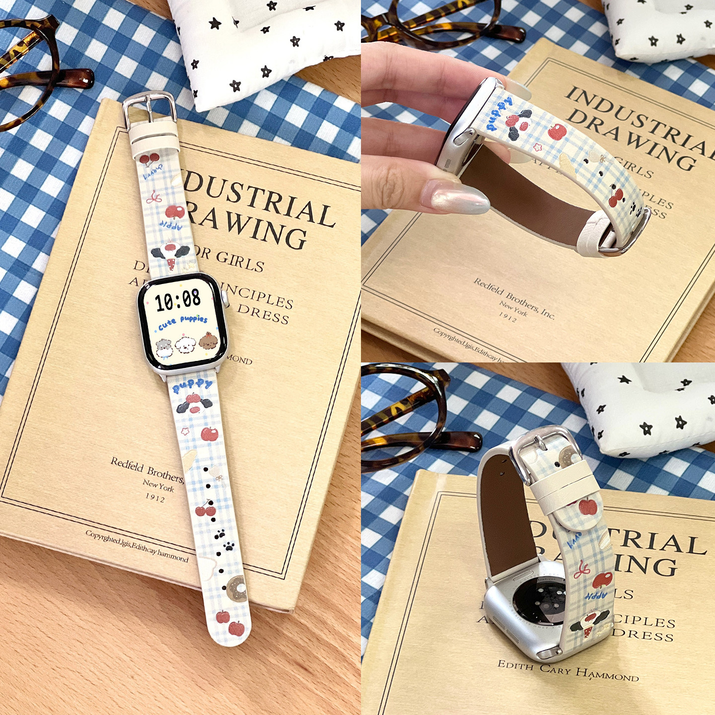 【水果派对】适用苹果iWatch手表新款S12表带S11秋冬S10女款高级感S9搭配SE系列series12原装正品Ultra4替换