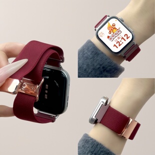 适用华为FIT4手表表带WATCH FIT3女款腕带平纹尼龙编织fit4舒适秋冬高级感FIT4PRO男款运动智能新款磁吸滑扣