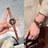 适用华为GT6表带手表GT5新款 watchgt5智能GT4pro小蛮腰马蹄扣拼真皮质41mm高端腕带GT3秋冬新款 GT2高级感轻奢