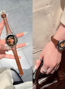 适用华为GT6表带手表GT5新款watchgt5智能GT4pro小蛮腰马蹄扣拼真皮质41mm高端腕带GT3秋冬新款GT2高级感轻奢