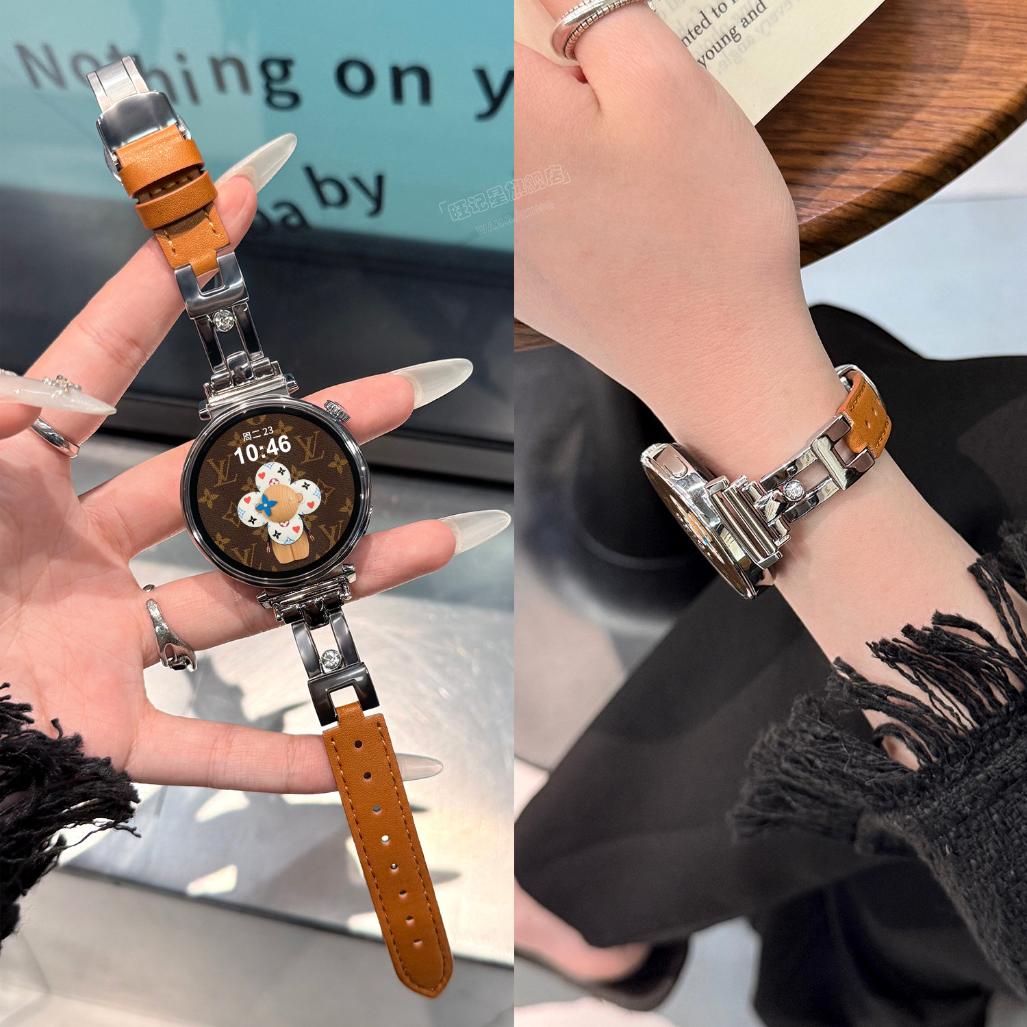 【滑梯滚珠】适用华为GT6表带GT5手表新款watchgt4Pro智能金属皮质41mm秋冬高级感GT3小众女款官方原装正品46