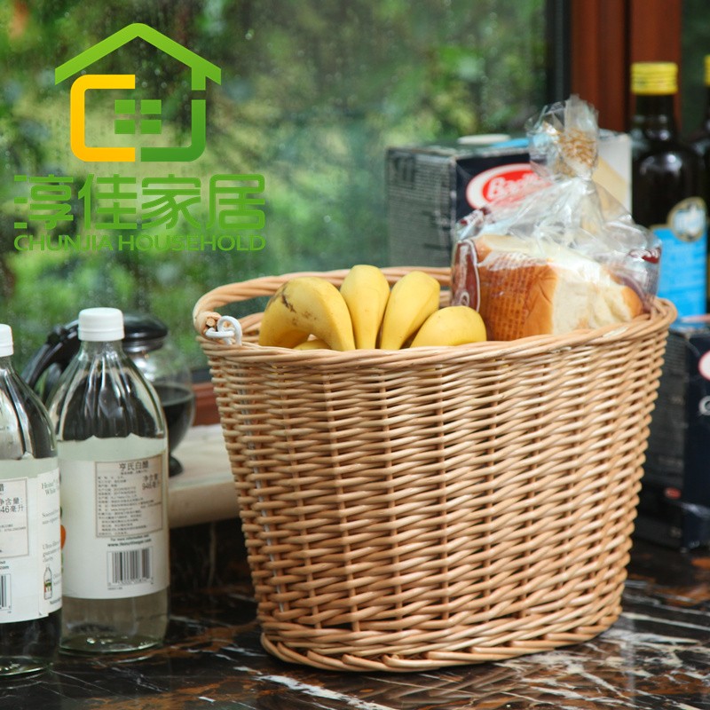 藤编购物篮野餐篮竹篮子柳编手提篮水果篮礼品篮淳佳家居菜篮子