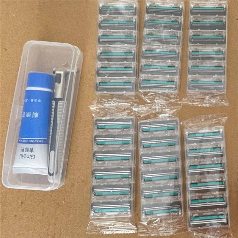 层手动剃须刀刀架刀片刮胡刀装越南电商爆款图片