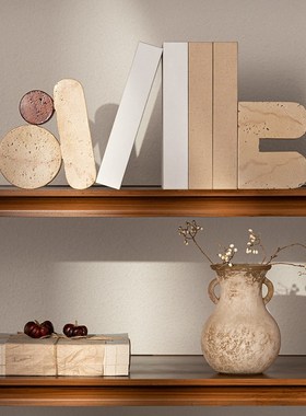 侘寂风壁龛电视柜民宿中古风酒柜书柜设计师搭配软装饰品摆饰