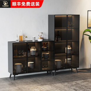 轻奢餐边柜靠墙一体茶水柜厨房橱柜客厅O家用餐厅边柜置物柜 意式