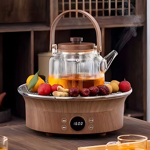 家用室内电陶炉煮茶器具2024新款 围炉煮茶烤火炉套k装 全套玻璃茶