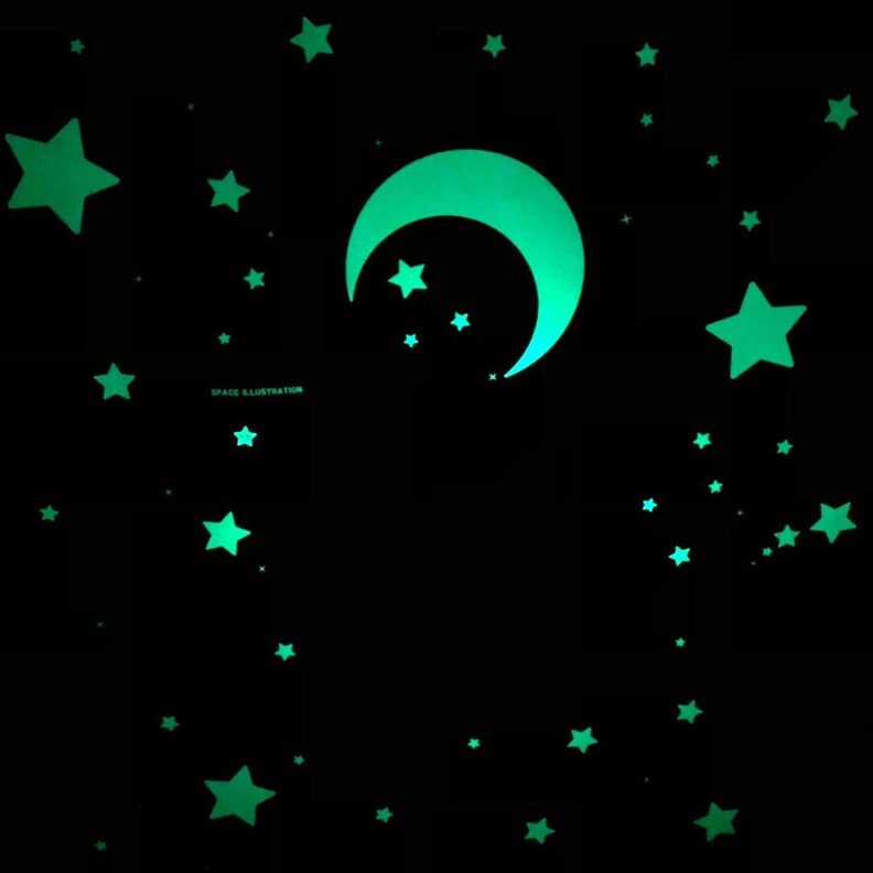 直销QD4D夜光贴纸星星月亮大荧光屋顶墙顶天花板儿童墙贴画装饰房