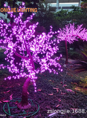 1296灯 高2米 RGB变色仿真桃花树 可做DMX512控制仿真树灯