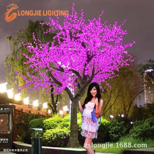 3456灯高：3.5米 LED发光仿真真桃花树灯、仿真桃花灯树