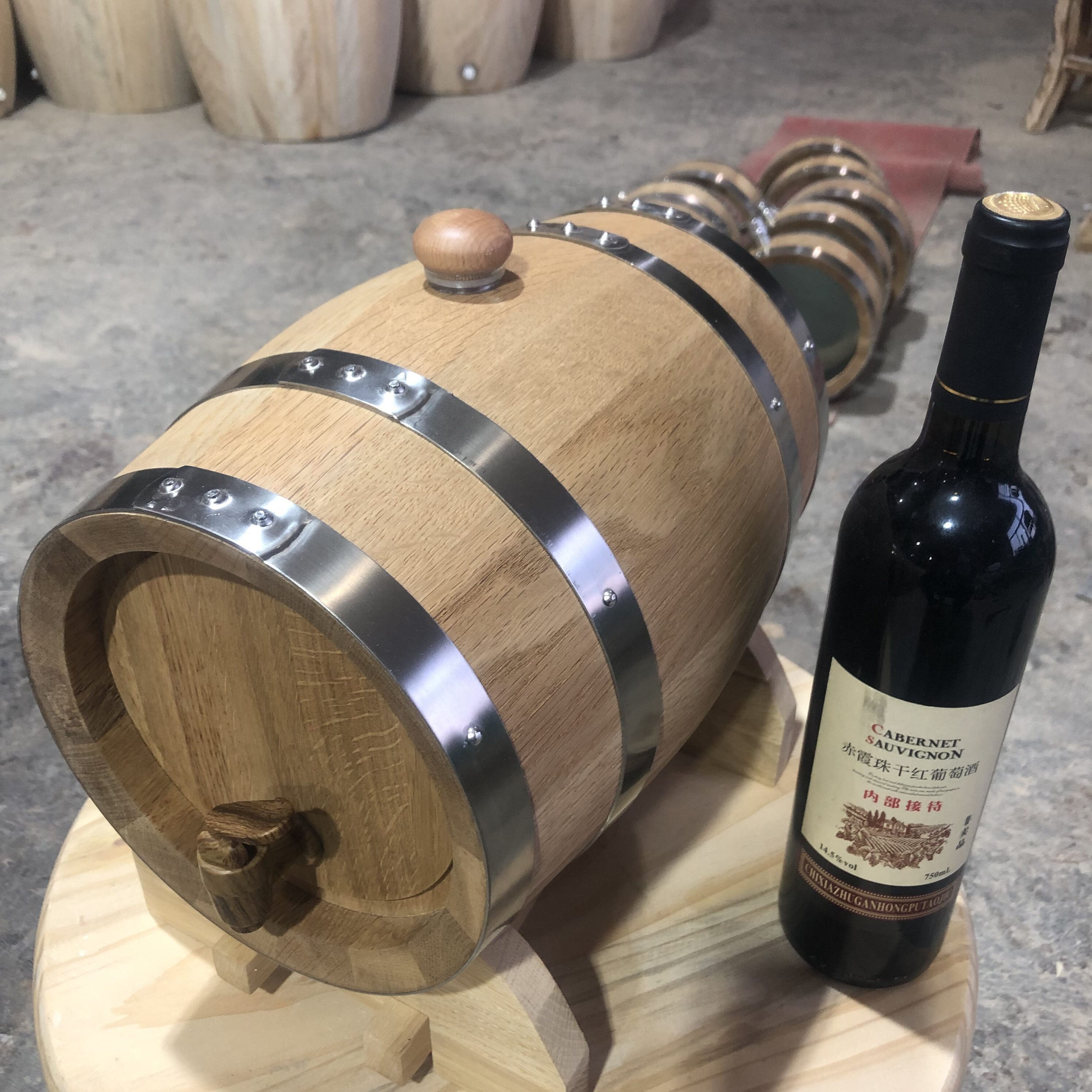 直销BG54厂家直销3L-10L橡木桶威士忌白兰地葡萄酒鸡尾酒家用陈化