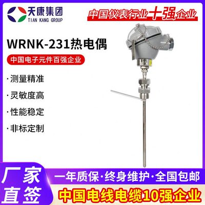 加工定 制热电偶WRNK-231  K型装配式热电偶品质热电偶