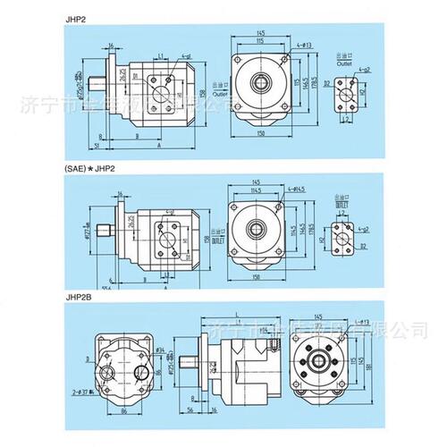 直销金佳液压JHP2压齿轮泵 装载机压路机用 小体积低噪音油泵