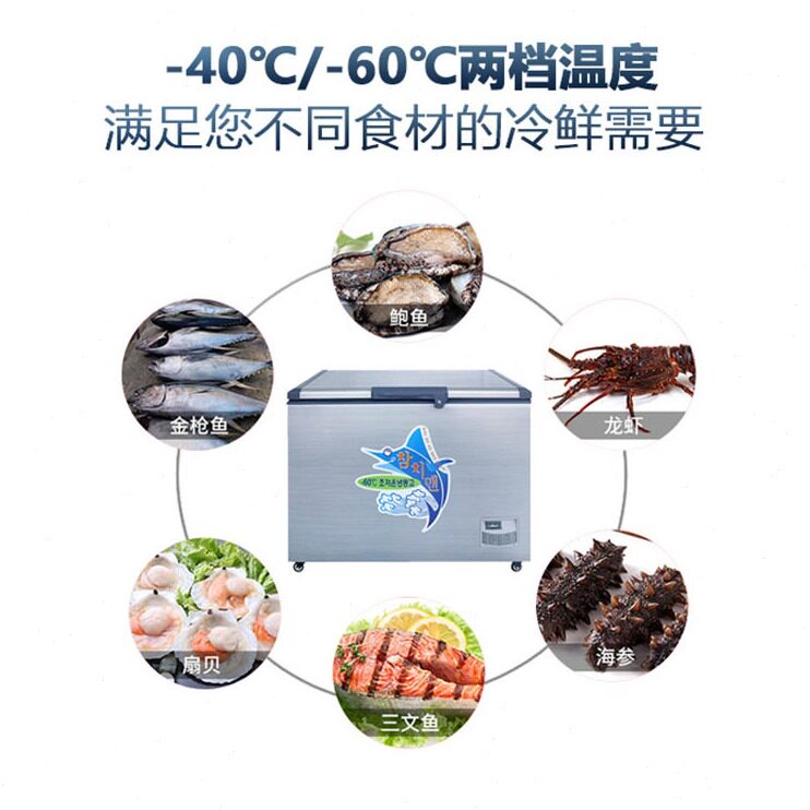 直销速冻柜零下60度大容量超低温冰箱冰柜商用水产冷冻柜-40度实