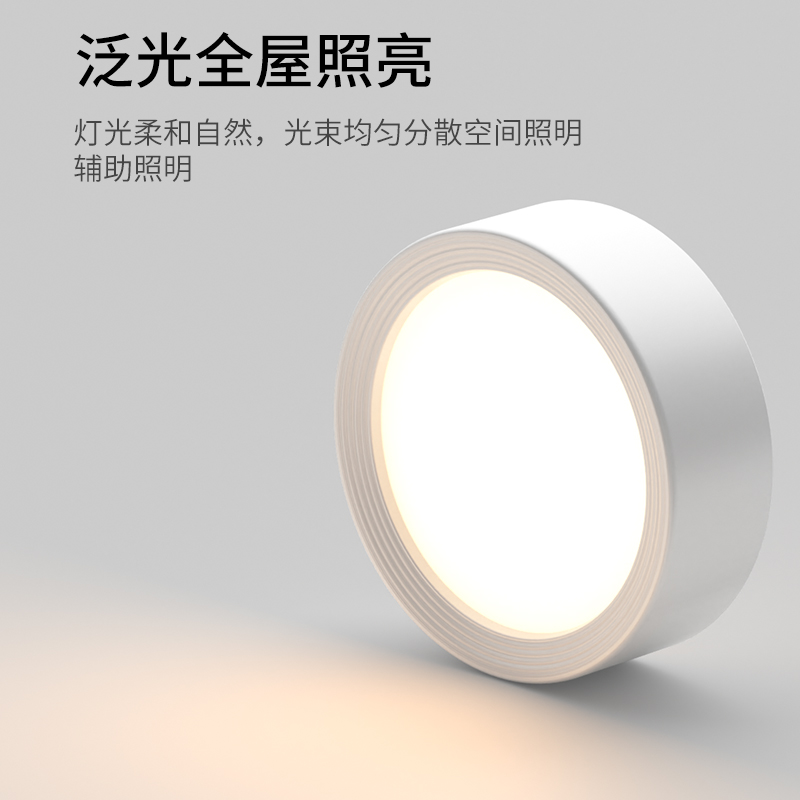 超薄明装筒灯圆形迷你led小吸顶灯过道入户走廊玄关厨卫简约筒灯