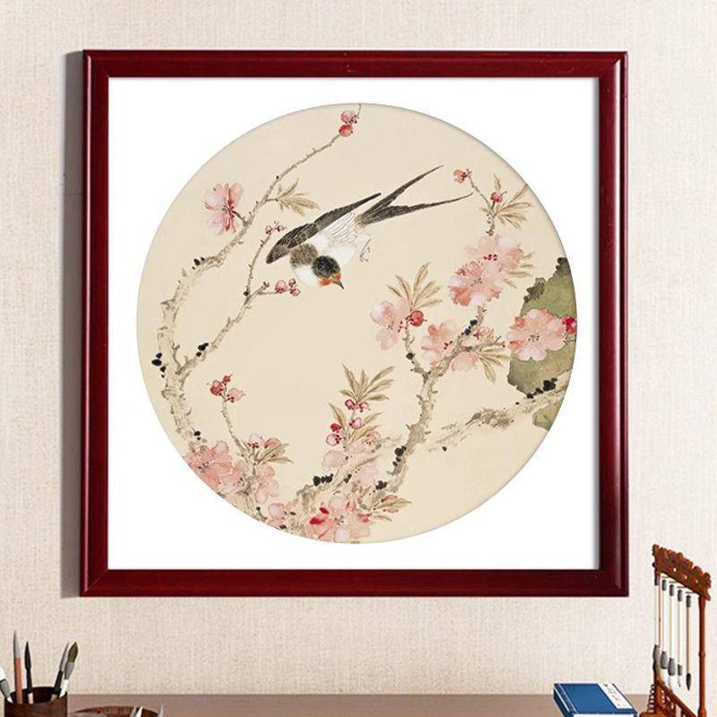 正方形国画框装裱十字绣边框自装挂墙相框实木书画钻石38cm50cm