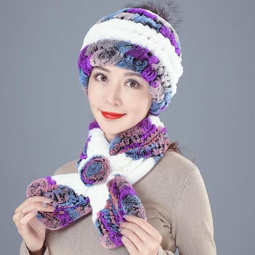 皮草中老年人獭兔毛帽子女士秋冬季妈妈老太太保暖狐狸毛奶奶礼帽