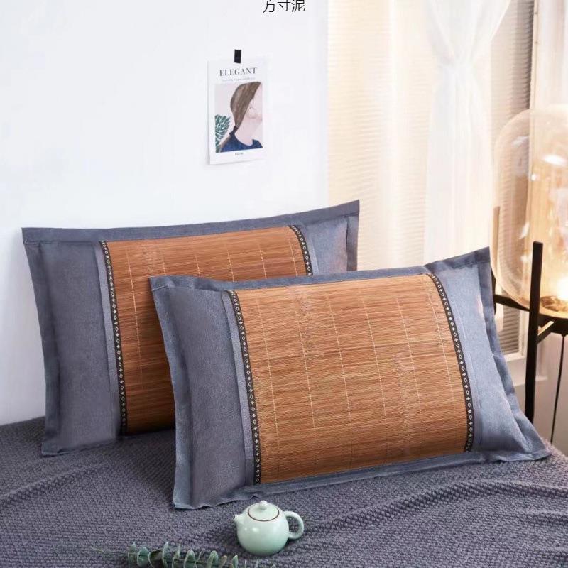 夏天凉席枕套冰丝枕头套夏季凉爽成人藤枕芯套单人竹枕席一对拍2