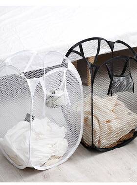 dirty clothes storage basket foldable mesh laundry basket